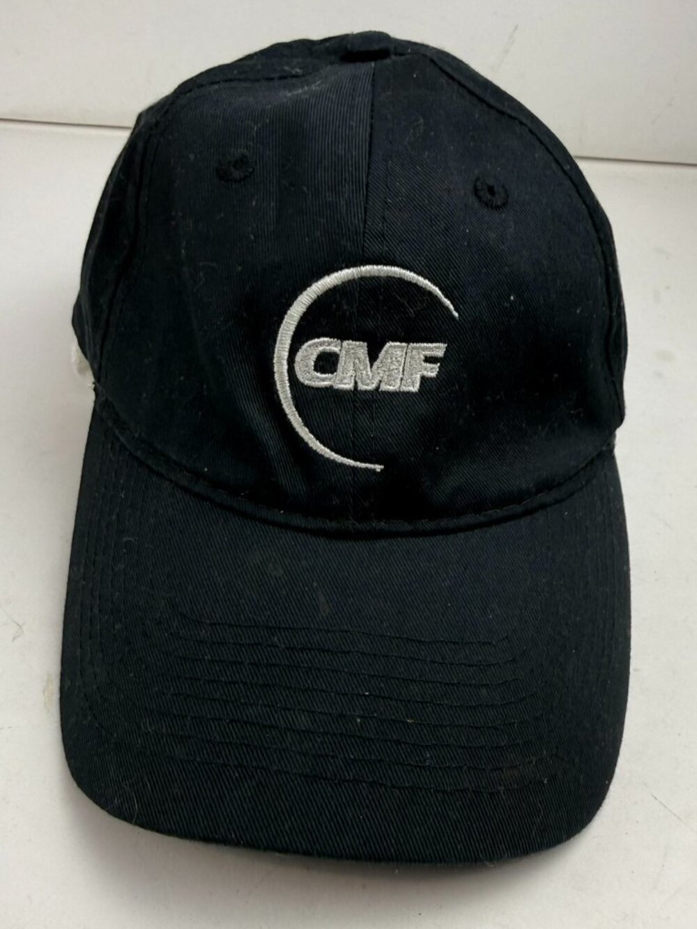 Port & Company CMF Logo Embroidered Black Baseball Cap Hat Cotton Strapback lint